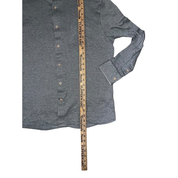 Ted Baker London Timothy Shirt Black Gray Cotton Jersey Flip Cuff Men’s 5 - Picture 4 of 7
